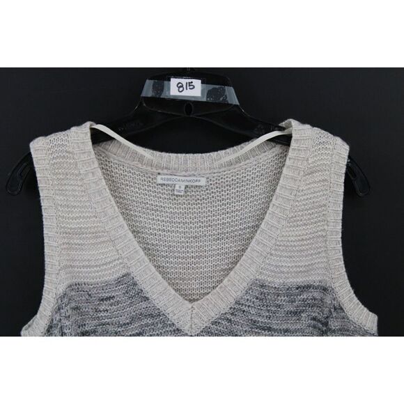 Rebecca Minkoff Small Knit Gray Ombre Cold Shoulder Women's Pullover Sweater - Picture 2 of 6